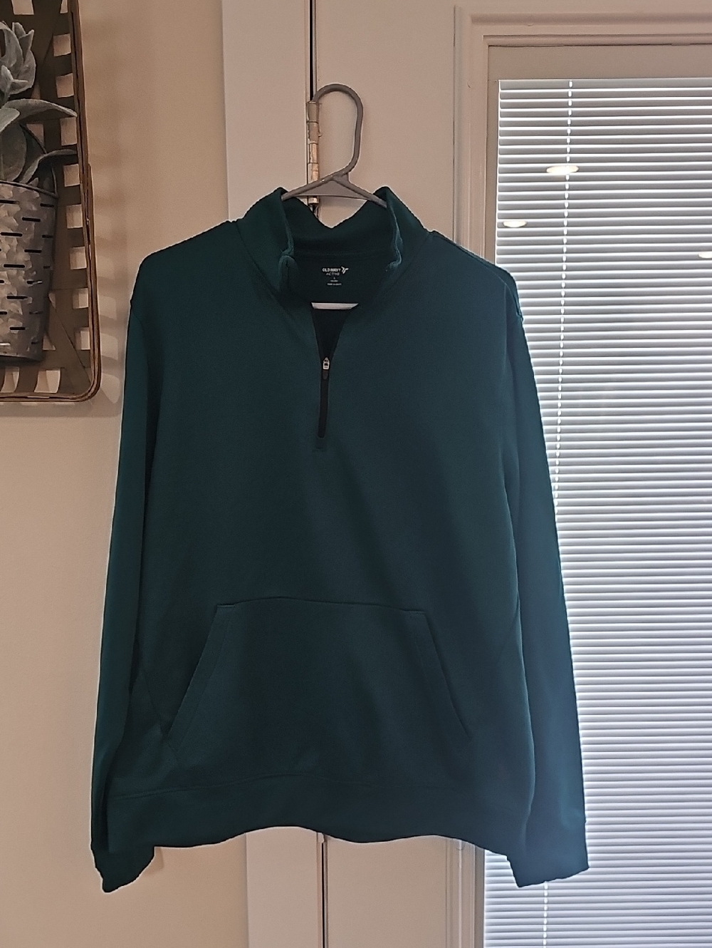 Old Navy Men's Dark Green Quarter-Zip Pullover Sweater